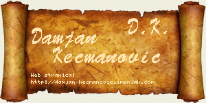 Damjan Kecmanović vizit kartica